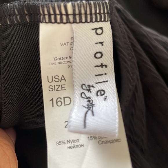 NWT Profile by Gottex Ribbed Shirred Over The Shoulder One Piece Swimsuit - 16D - Picture 9 of 11